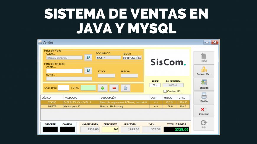 Sistemas de Ventas en Java y Mysql con Codigo Fuente Incluido