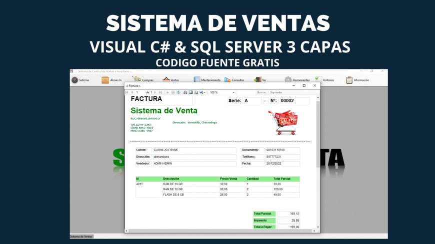 Sistema de ventas en C# y SQL Server Gratis