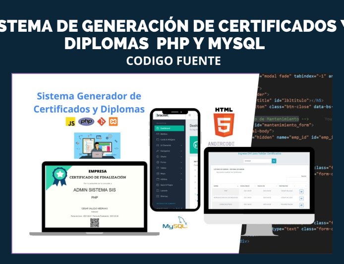 Sistema de Generador de Certificados y Diplomas de Manera Automática con PHP, MySql y JS